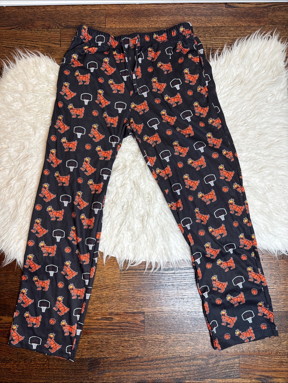 GOAT Youth XL Pajama Pants Basketball Goat Print Lounge Sleepwear Boys EUC - Picture 2 of 15